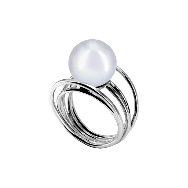 טבעת כסף עם פנינה Tess