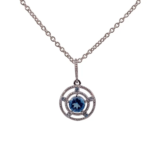 שרשרת כסף עם אבני חן ספיר Blue Stella Star