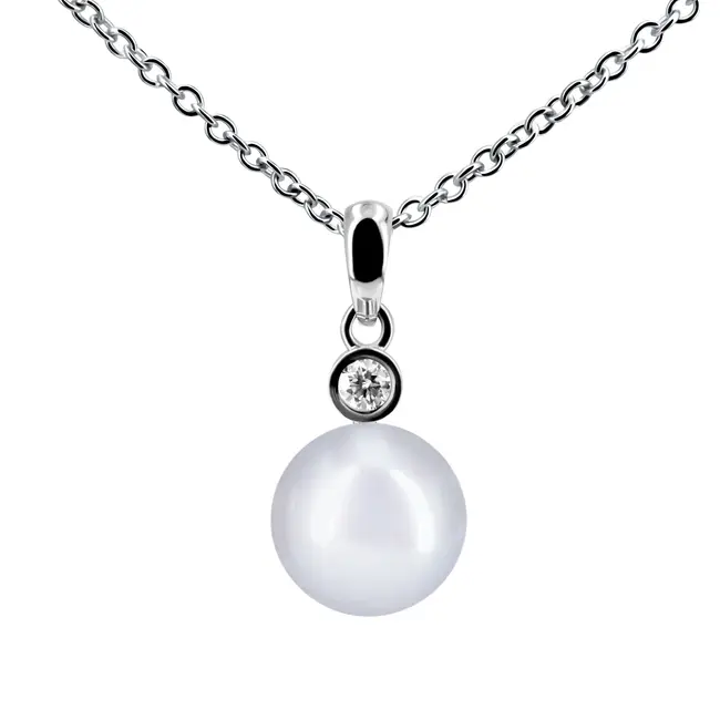 שרשרת כסף עם פנינה Marina