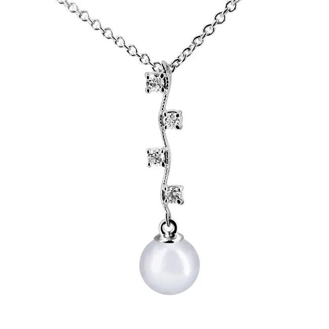 שרשרת כסף עם פנינה Madeline