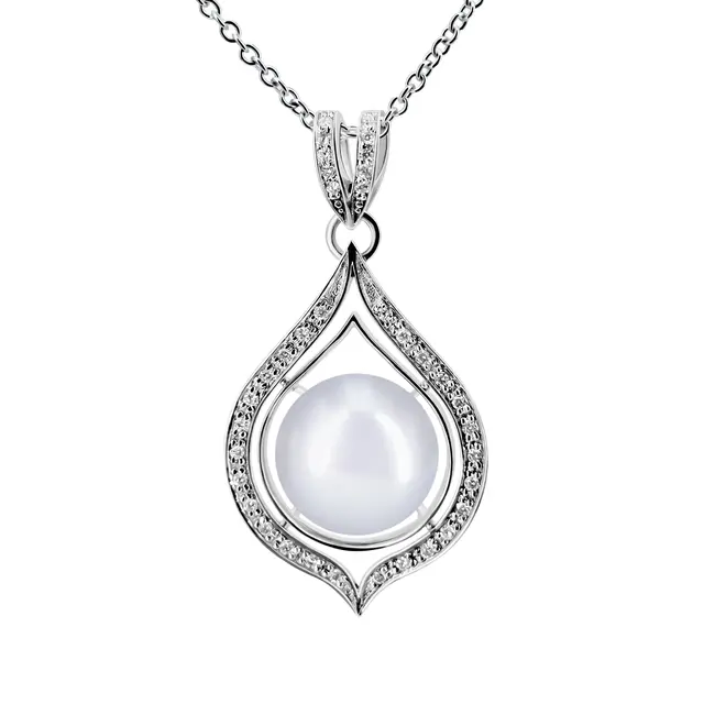 שרשרת כסף עם פנינה Blooming Pearl