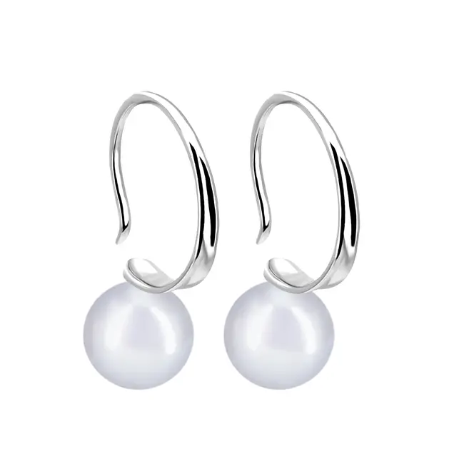 עגילי כסף עם פנינים Elaine Mia