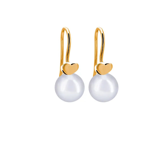 עגילי זהב עם פנינים - ROSALINE